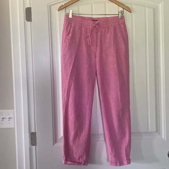 J.Crew Linen Blend Pull on jogger pants Size 4 - Picture 1 of 7